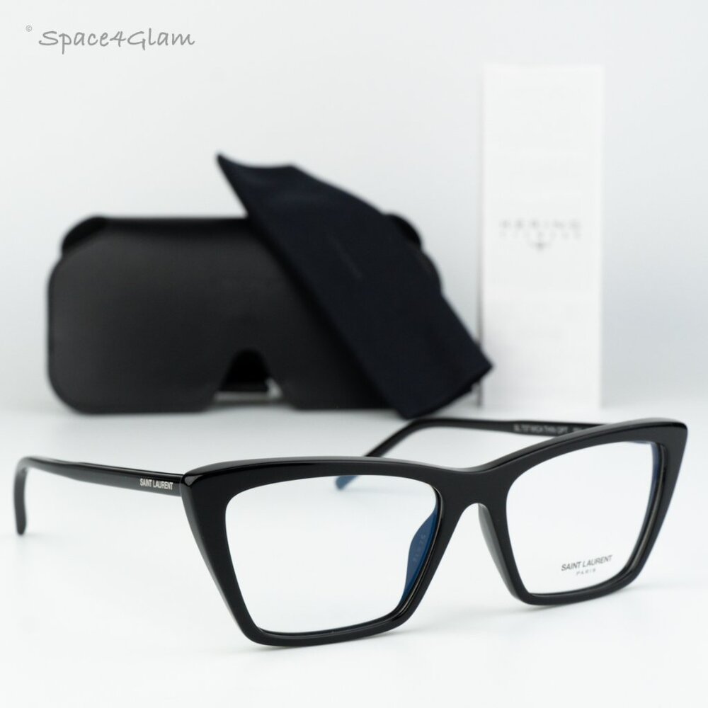 Saint Laurent Women Eyeglasses Black Cat Eye SL737 MICA THIN OPT 001 BRAND NEW
